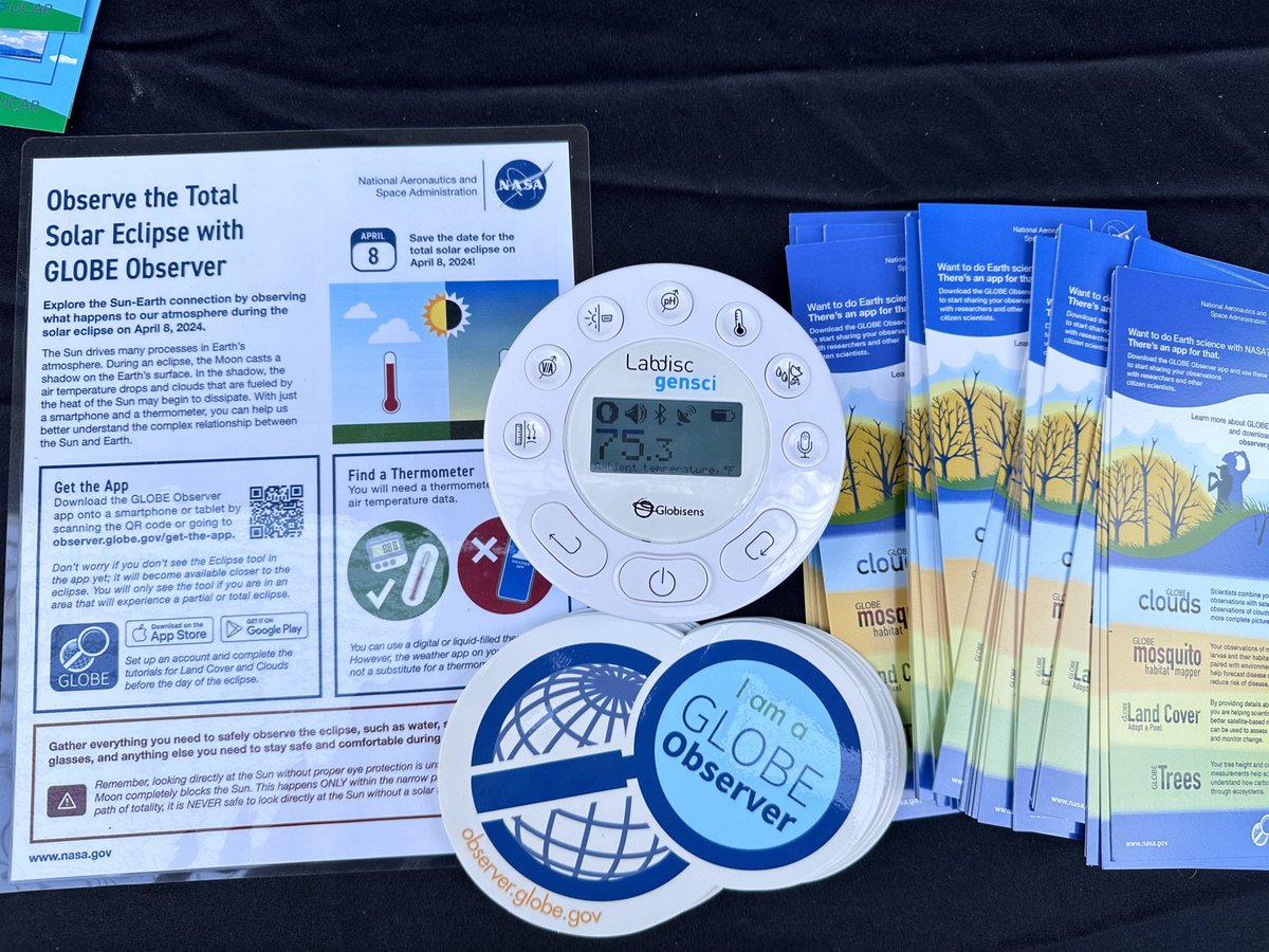 DocSTEM's tweet image. Educating the public about the Solar Eclipse with @nasagoaddard @NASAHEAT and #globeobserver @nasago @globisens #STEM4Life @dallasarboretum #Eclipse2024