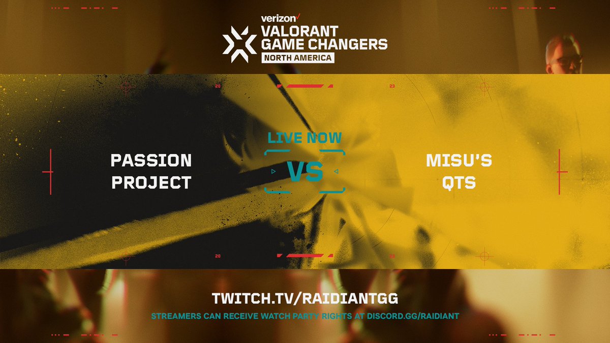 GRAND FINALS IS HERE: Who will win this Open Qualifier and secure their spot in the Main Event?! 🏆

Passion Project ⚔️ @misusqts 

💥 #VCTGameChangersNA 
📺 twitch.tv/RaidiantGG