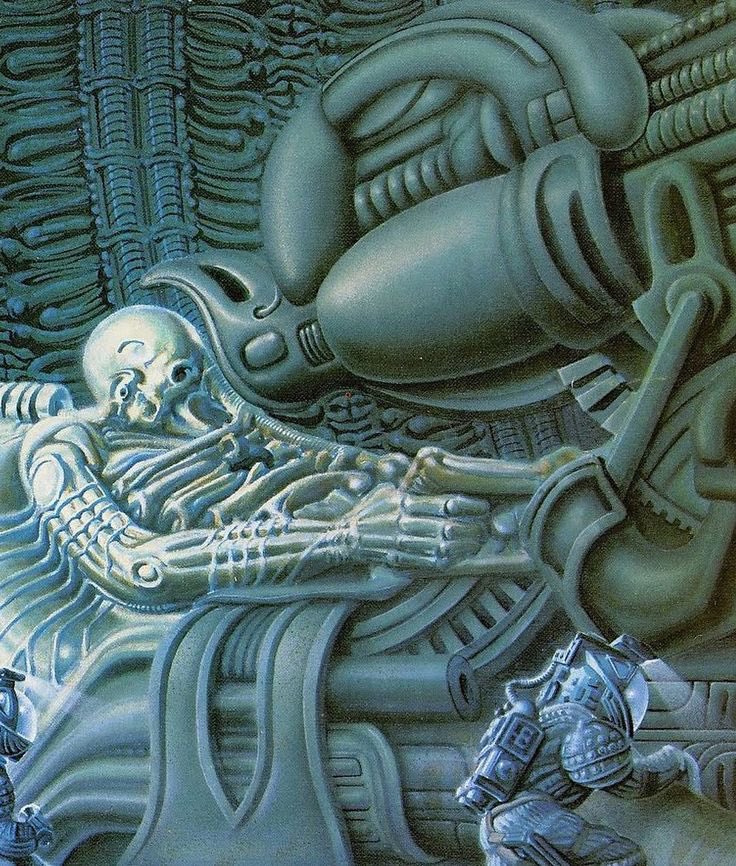 'Space Jockey' from Alien (1979) art by Ridley Scott, Moebius (contested), H.R. Giger, James Warhola