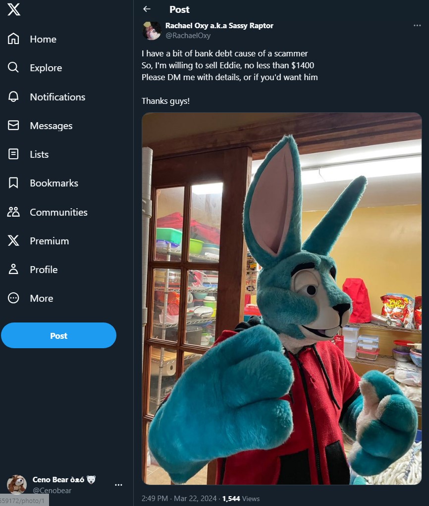 One month later from the date I should had being paid, the plot thickens. They did put the blue rabbit on sale, they actively SOLD and still keep the tweet on line. Guess none of the money was intent to pay me.