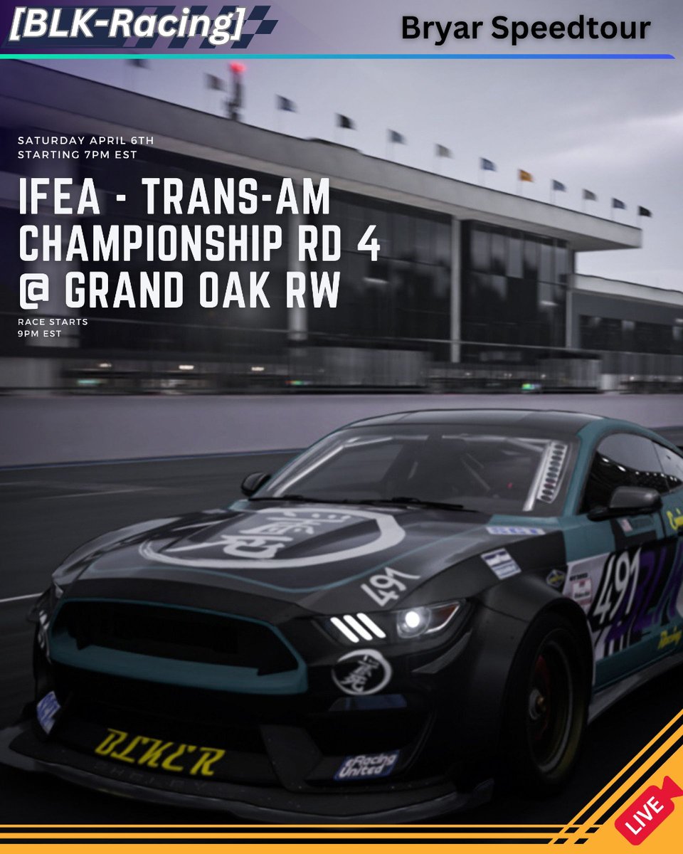 KuroleGaming's tweet image. Back Like I never left! We are live on Twitch, Youtube, and Facebook for the fourth round of the @IFEA_Racing Trans-Am Championship, and rolling right on into covering the Japanese Grand Prix! Where&apos;s my NO SLEEP GANG AT?

#forzacommunity #forzamotorsport
