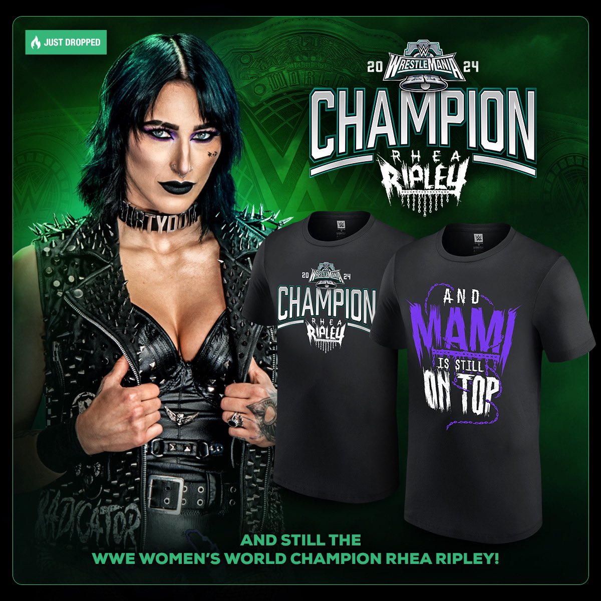 Mami is STILL on top! Celebrate Rhea Ripley’s WrestleMania victory with this NEW Champion collection at #WWEShop! #WWE #WrestleMania 🛒: bit.ly/3VPHJcq
