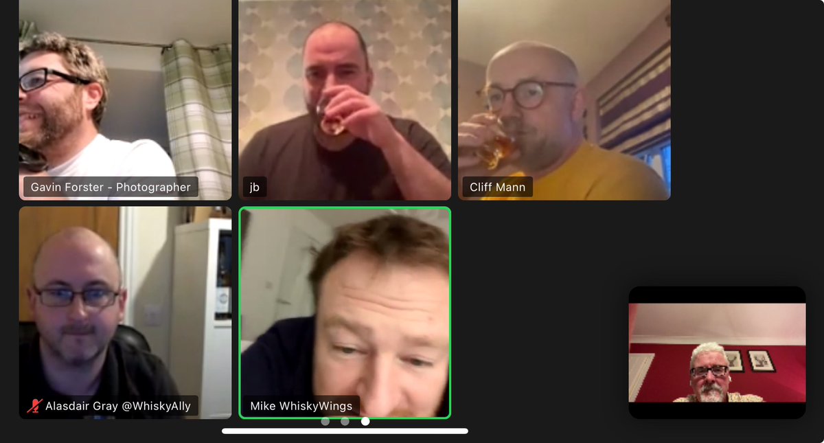 Superb night’s tasting @BillyCowan and great to meet up with @KingsofYearron @whiskytip @WhiskyWings (podcast legends) plus make acquaintances with new Whiskyteers - thanks @MaltMusings 👏👍