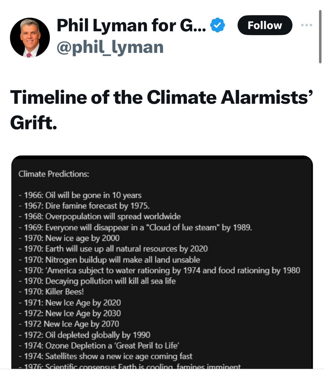 @phil_lyman @phil_lyman, you don’t believe in climate change and global warming? Asking for your constituents that believe science and data vs. overused and debunked propaganda.