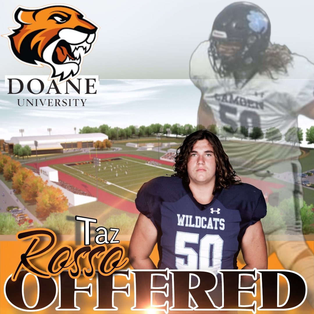 Congratulations @TazioRosso50 on your offer from @jj5151 to play at @DoaneFootball Well deserved!! #FORC🐾MDEN @COACH217ROLAND