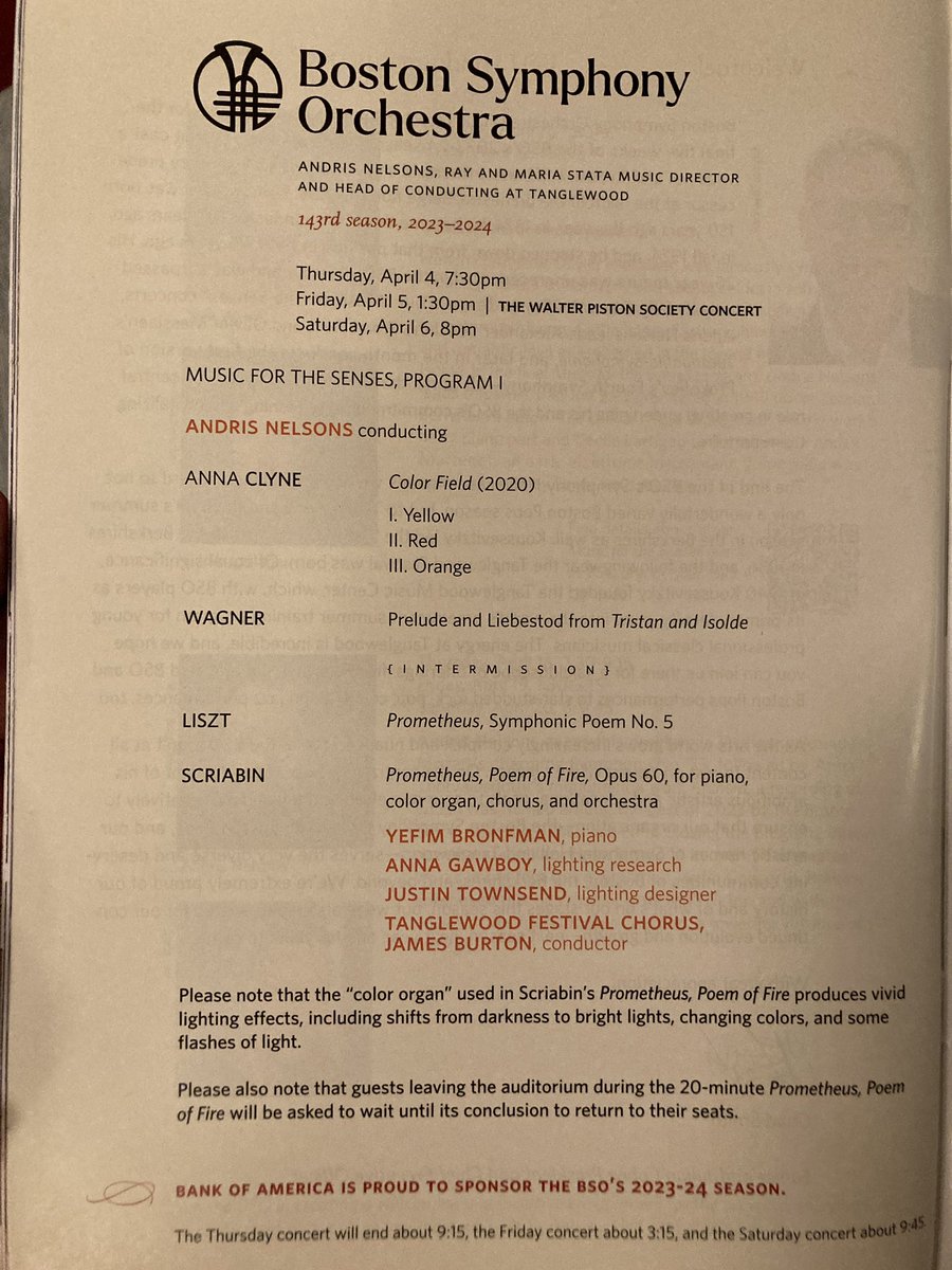 Tonight’s agenda: Clyne, Wagner, Liszt and Scriabin at the Boston Symphony