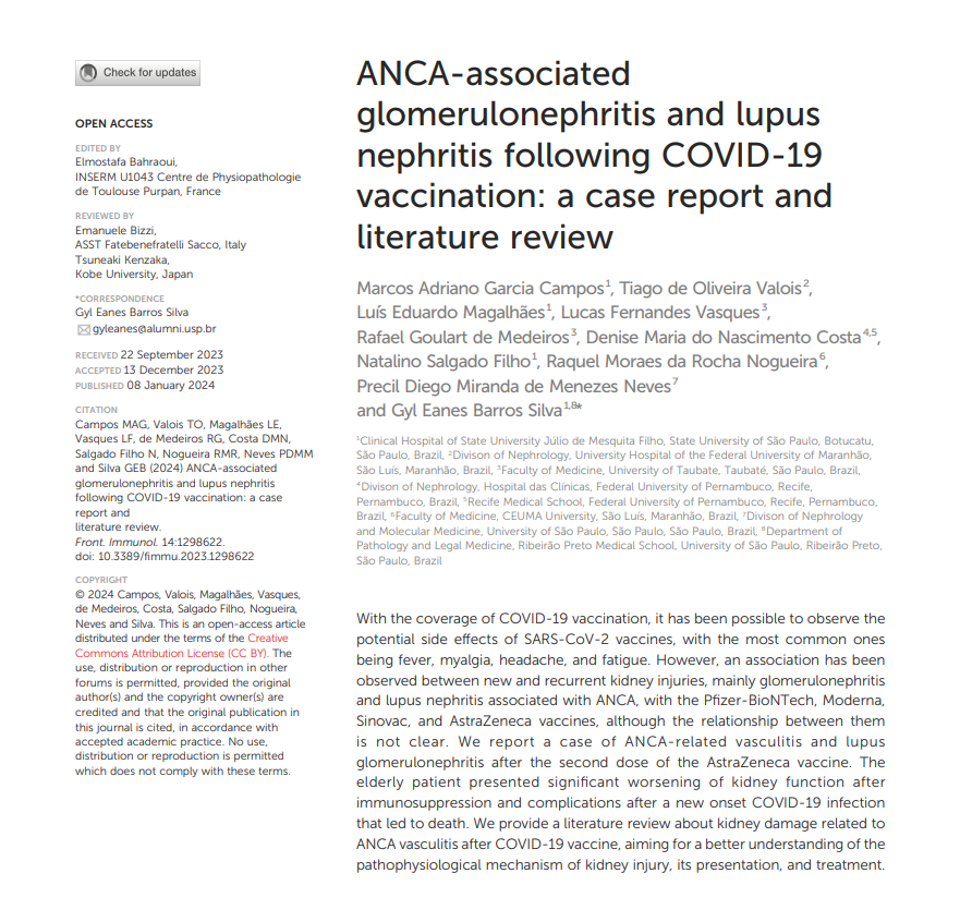 'an association has been observed between new and recurrent kidney injuries, mainly glomerulonephritis and lupus nephritis associated with ANCA, with the Pfizer-#mRNA, #Moderna, #Sinovac, and #AstraZeneca vaccines'
frontiersin.org/journals/immun…