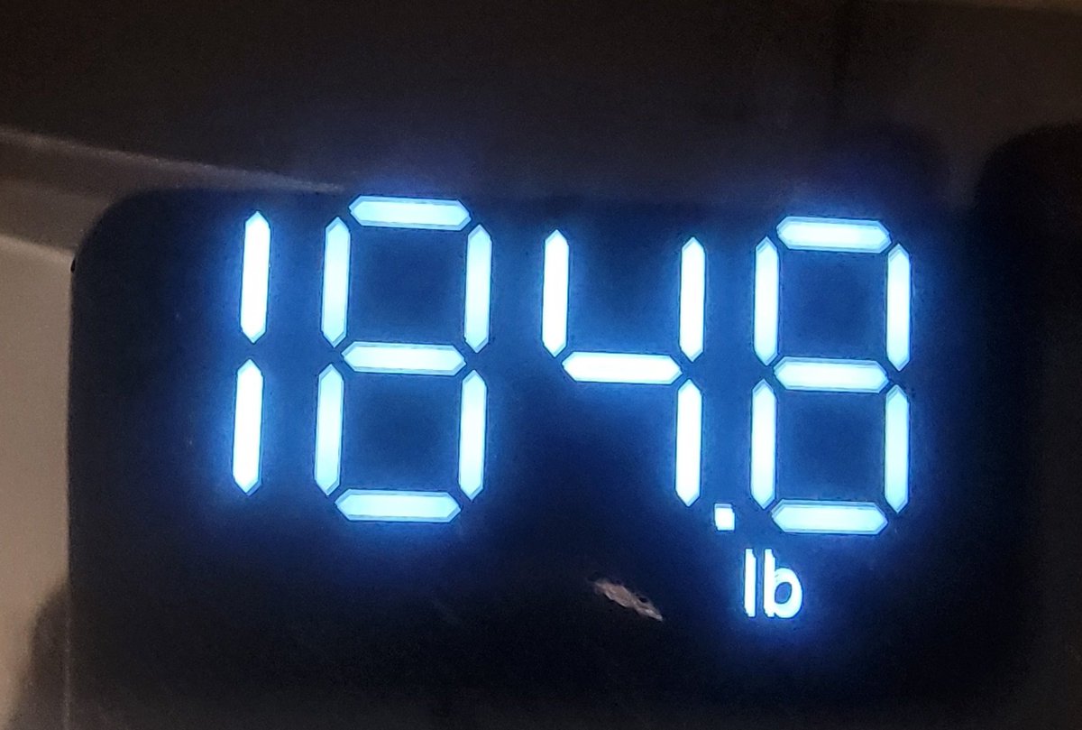 Update on this. I'm now under 185 pounds! :p
