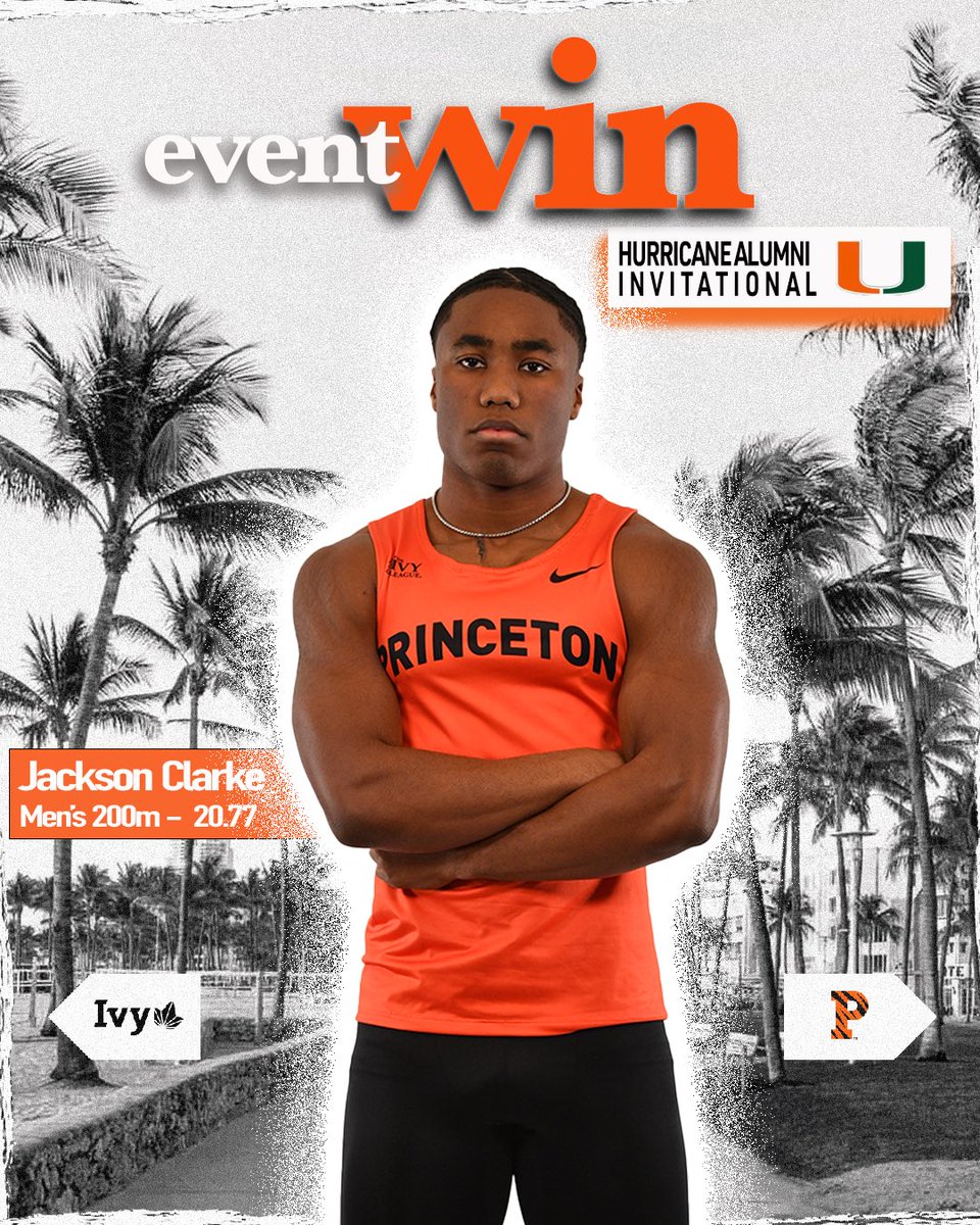 Just another day for @ 💥 The freshman wins the 200 meters at the Hurricane Alumni Invitational with a FAST time of 20.77 seconds! 🏆 #GoTigers