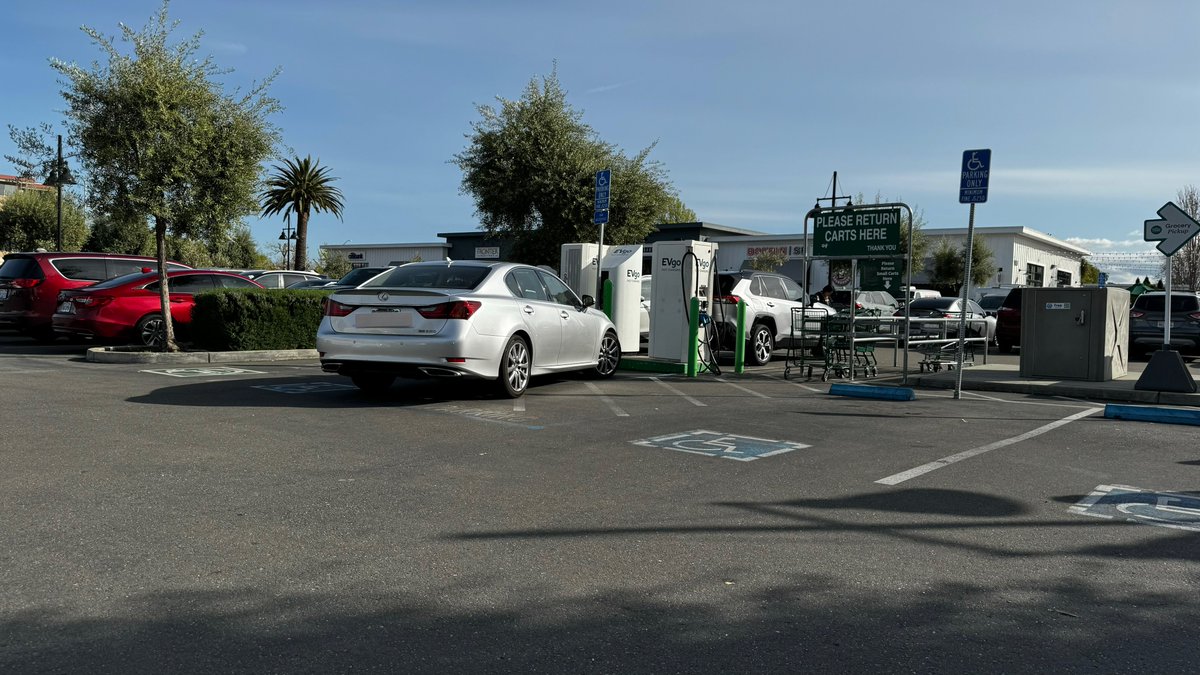 What should this persons fine actually be? They are not handicapped nor own an electric vehicle nor do they know how to park within lines?