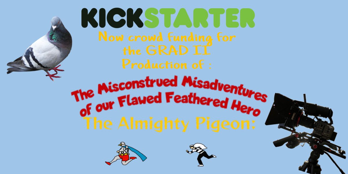 Rowan Wallace (@_rowan_wallace) on Twitter photo We have now successfully started our kickstart for our final UNI graduation film production of “Almighty Pigeon” filming in Bristol.
Any donations will be able to help our art and costume department massively.
Thank you.
kickstarter.com/projects/theal…
<a href="/boomsatsuma/">boomsatsuma</a>
#filminginbristol We have now successfully started our kickstart for our final UNI graduation film production of “Almighty Pigeon” filming in Bristol.
Any donations will be able to help our art and costume department massively.
Thank you.
kickstarter.com/projects/theal…
<a href="/boomsatsuma/">boomsatsuma</a>
#filminginbristol
