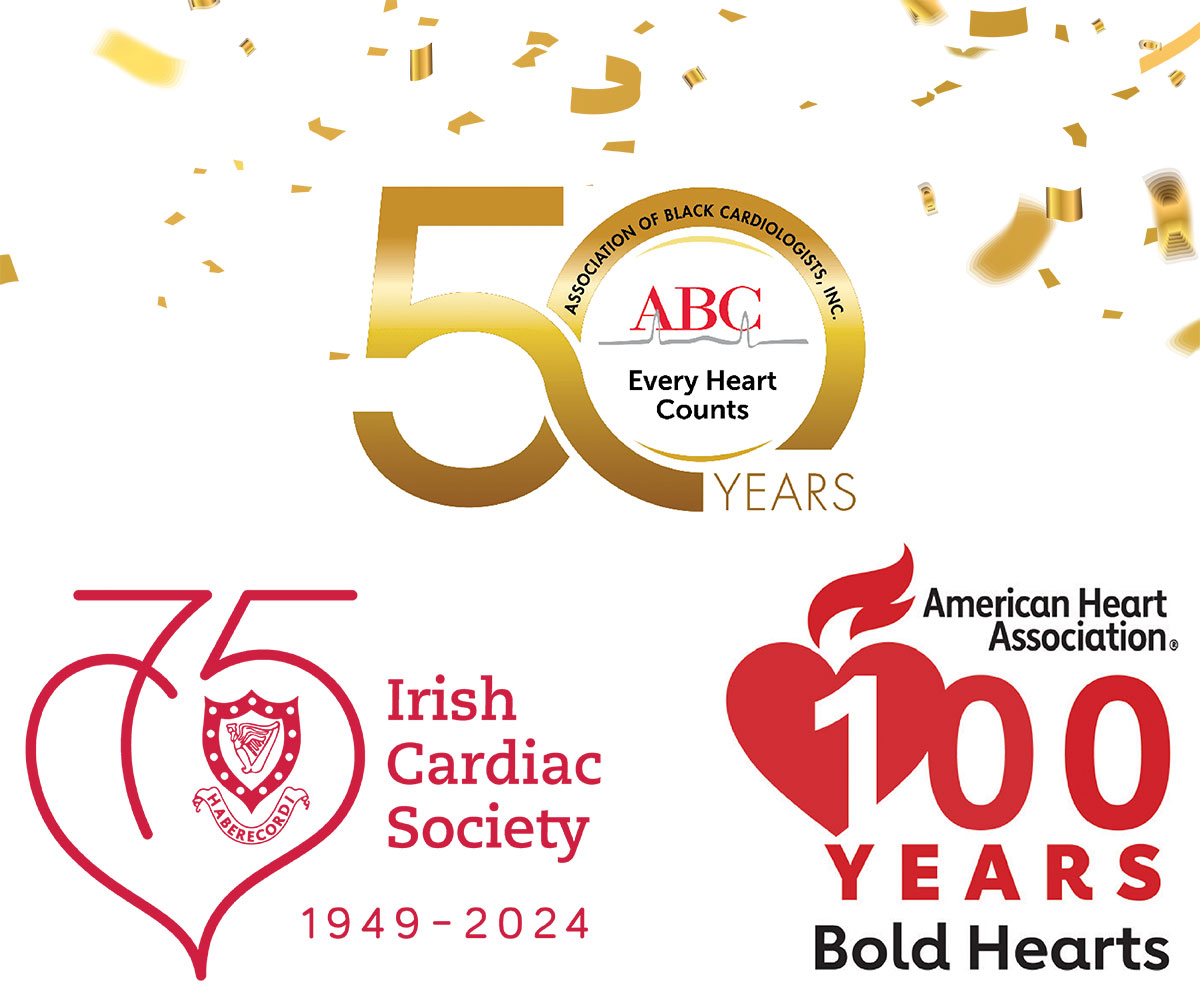 Celebrating Milestones in Advancing CV Care 🎉 Happy 75th Anniversary ACC, 100th Anniversary @American_Heart, 75th Anniversary @irishcardiacsoc & 50th Anniversary @ABCardio1! Read more: bit.ly/3xnH8nT #ACC24