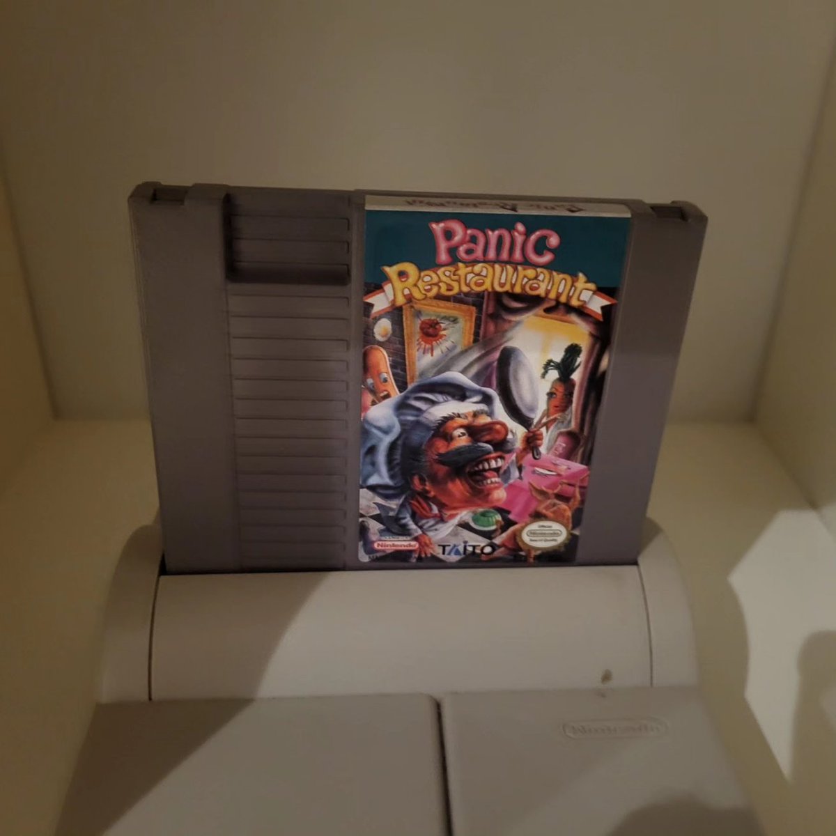 NintendoHodge's tweet photo. Welp adding two more to the #nes #videogames #collection including a super heavy. Making other deals allowed me to add the #panicrestaurant #retrogamer #retrocollector #reteogaming https://t.co/CUz9E9XprV