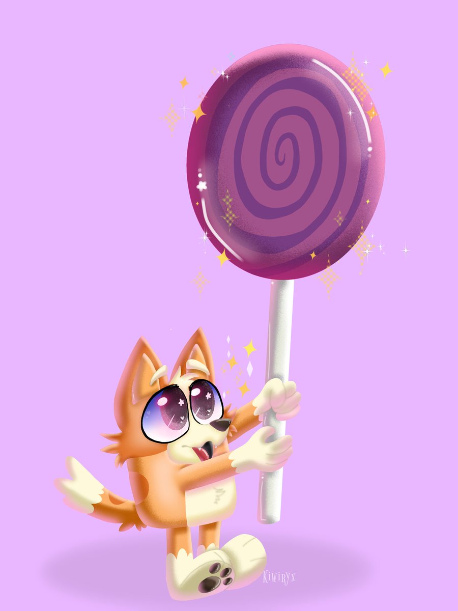 Bingo lollipop 🍭🩷✨️

#bingo #bingobluey #fanart #blueybingo #blueyfanart #bluey #lollipop #furry #furryart #furryartwork #art #ilustration #digitalart