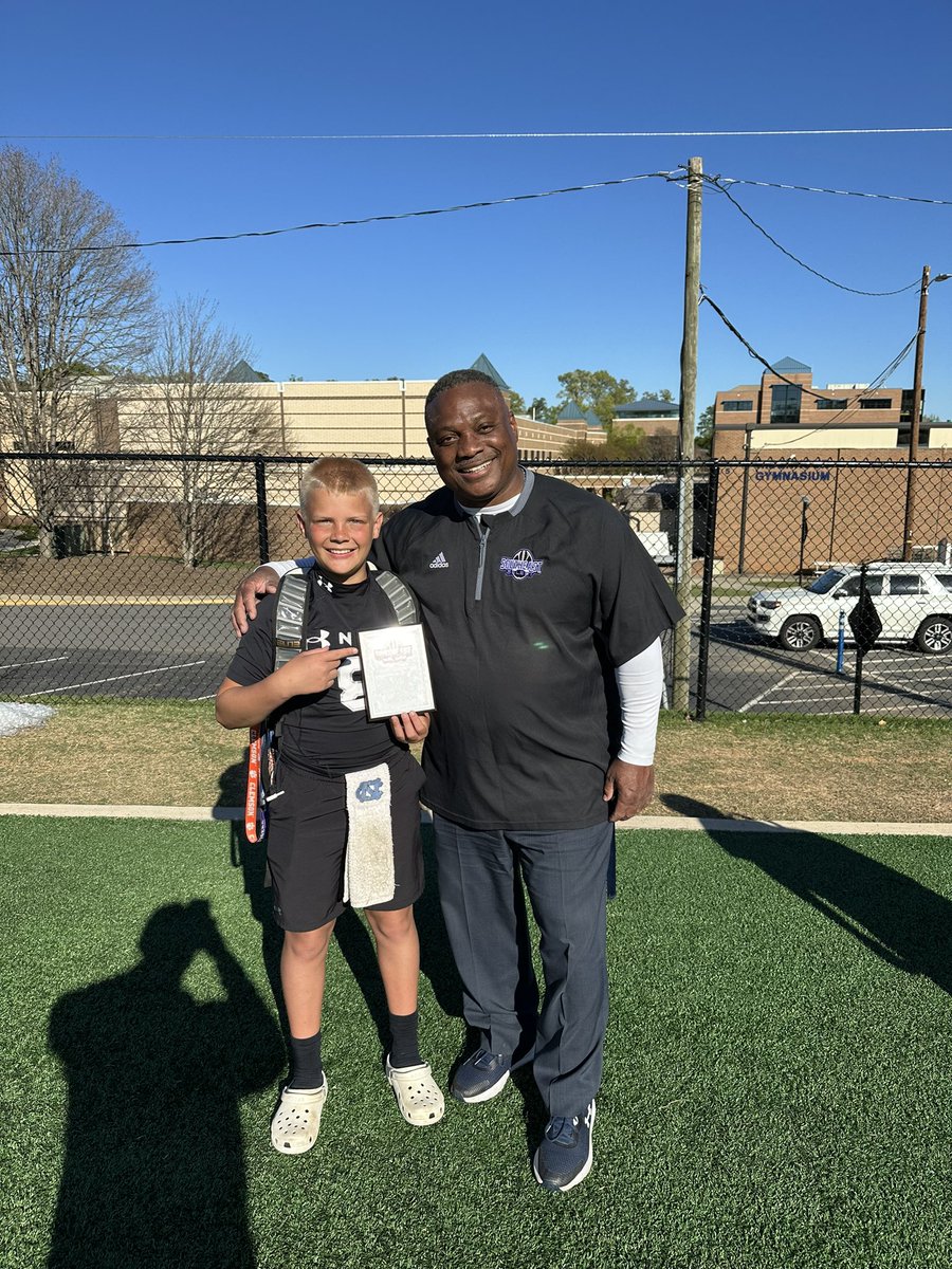 I had a great time today at the Southeast Select football camp! I won the top QB award. I really enjoyed learning from @ChadGrier_ and thanks Coach Brown for the invite! #football #qb1 #quarterback #campseason #underarmour