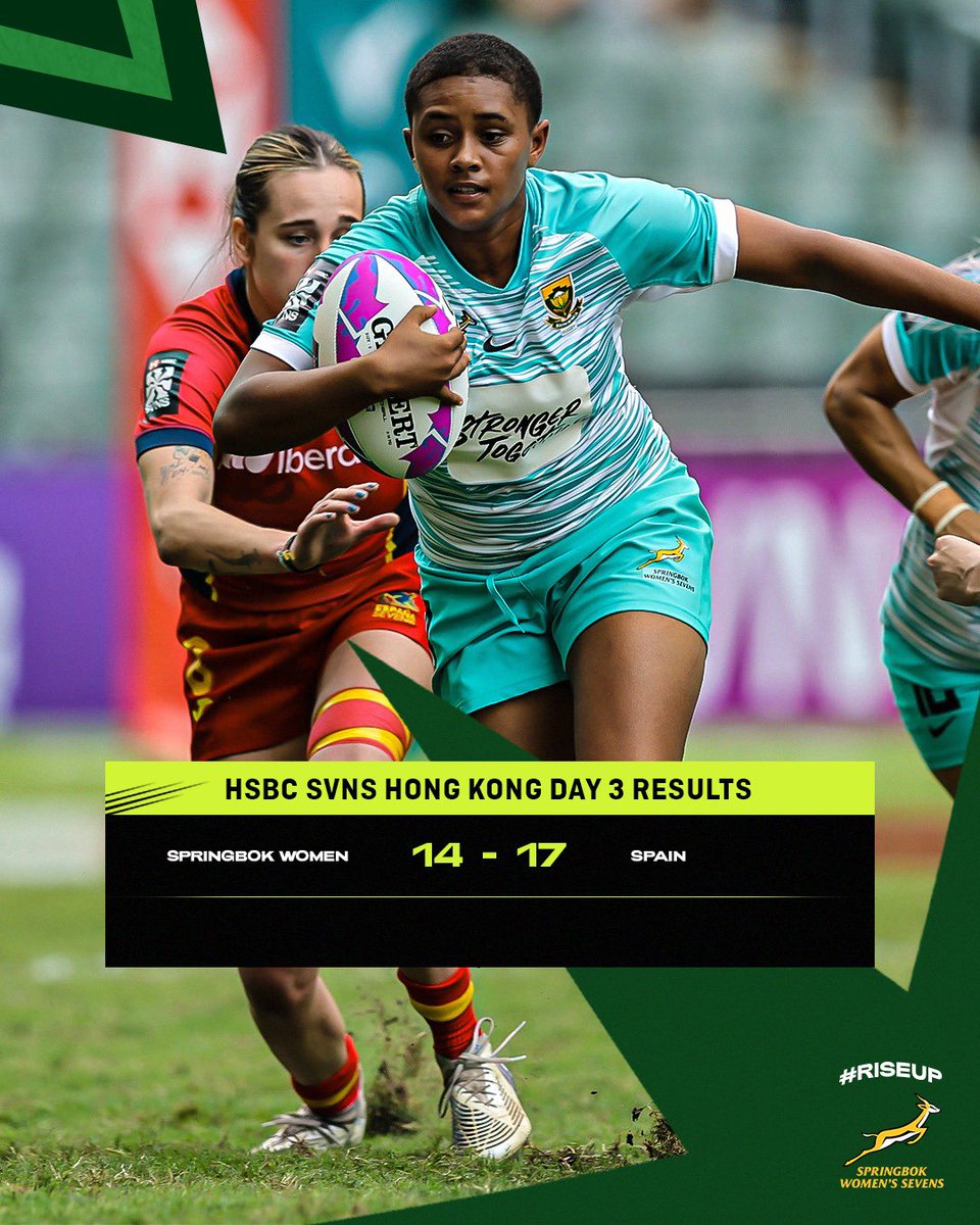 Not to be as the #BokWomen7s lose their final game of the weekend in Hong Kong 🇿🇦

#RiseUp