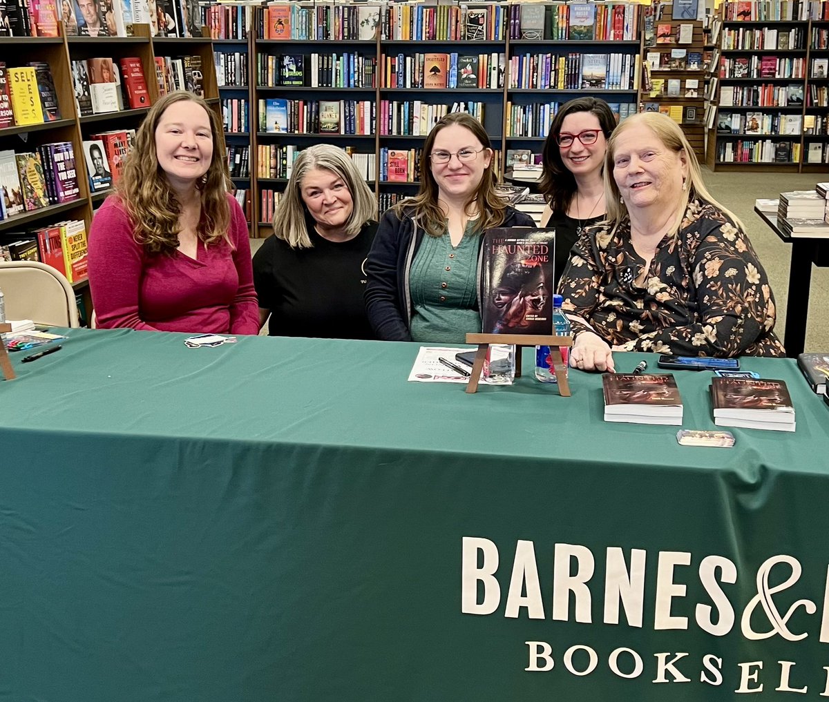 So these #womenveterans  were so much fun today! We had an awesome launch signing for THE HAUNTED ZONE. I have to thank so many people who came by to chat and supported us. It was such a pleasure. ❤️ #horrorcommunity