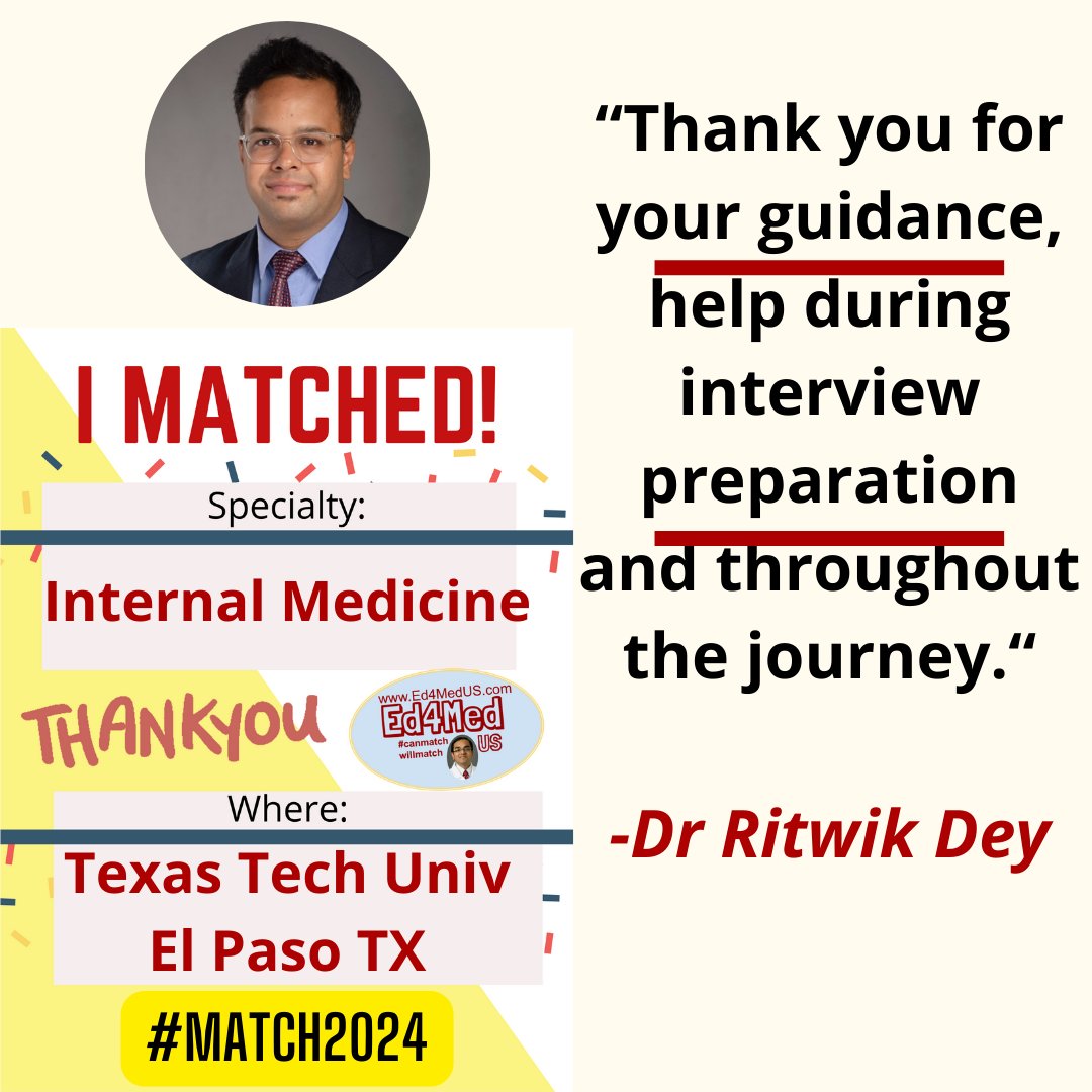 Congrats #Match2024 doctors!

If you want to be featured in #Match2025, contact me today!

#Match2024 #ECFMG  #IMG #ResidencyInterview #residency #USMLE #Personalstatement #Match2025