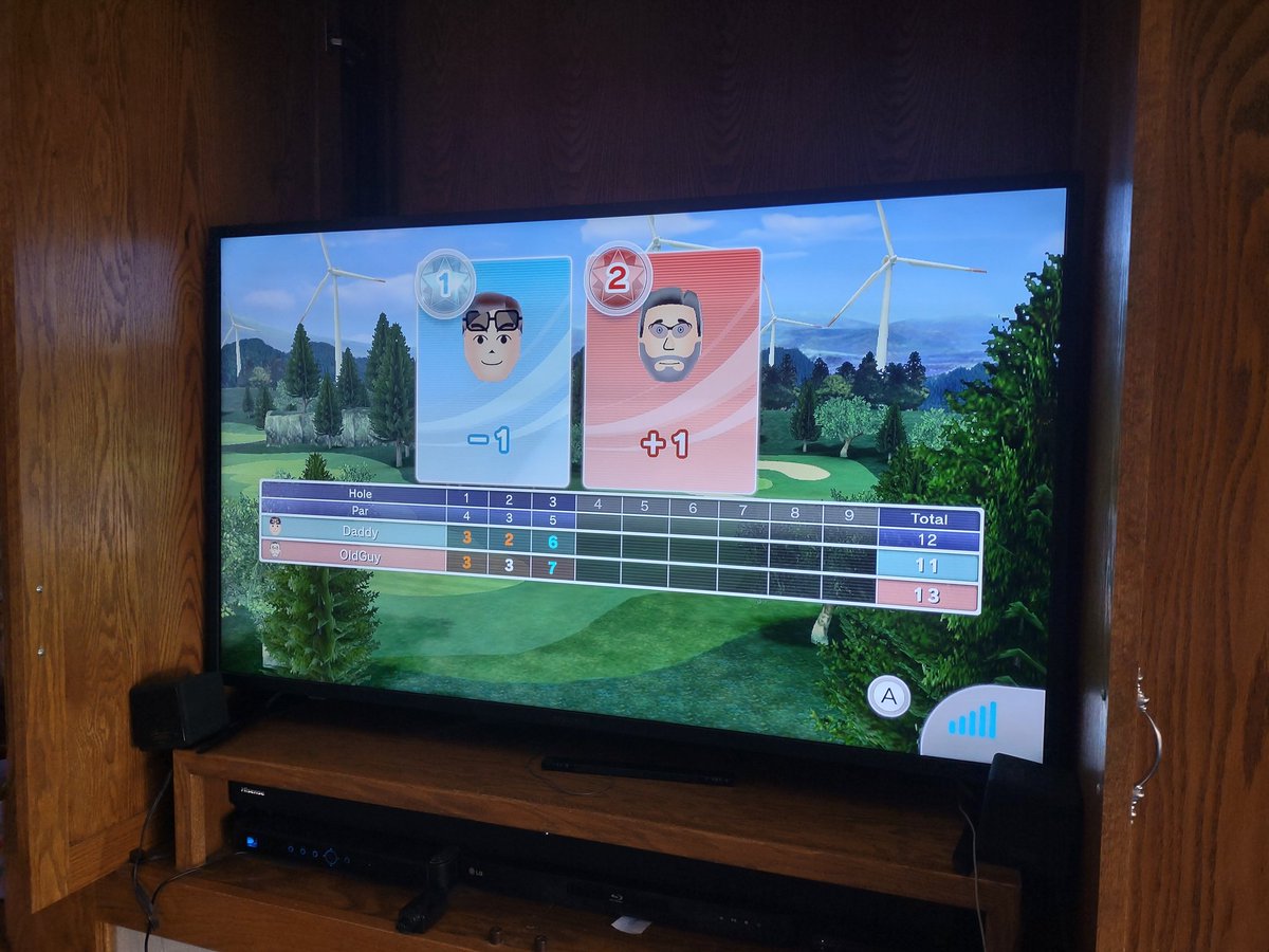 WSCIowaDad's tweet photo. Forgot to do this earlier.  3-hole matches with OldGuy, these will be some of the last before the WiiU Online Shutdown.  #WiiSportsClub #WiiU https://t.co/kWiWH5cQs0