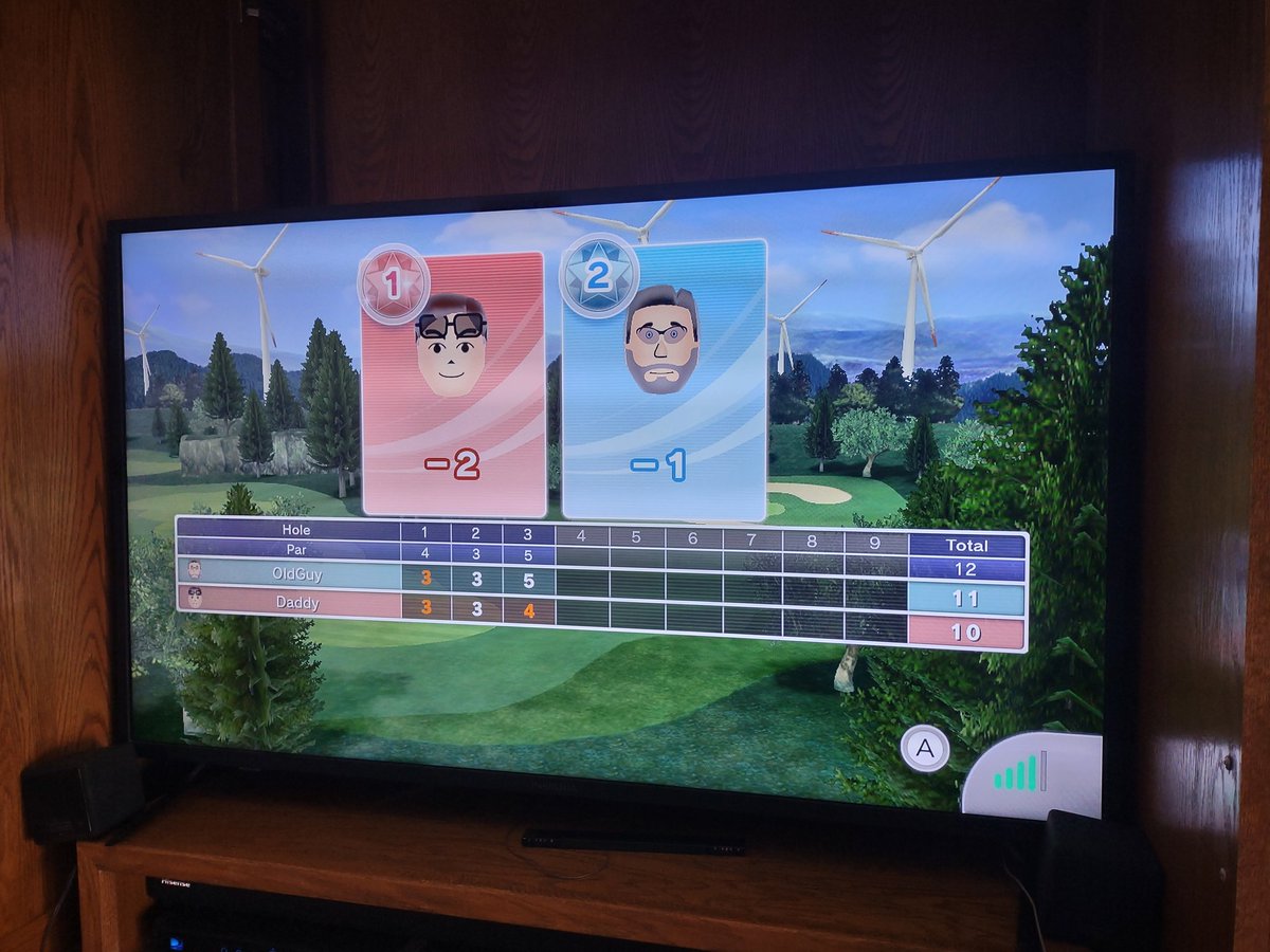 WSCIowaDad's tweet photo. Forgot to do this earlier.  3-hole matches with OldGuy, these will be some of the last before the WiiU Online Shutdown.  #WiiSportsClub #WiiU https://t.co/kWiWH5cQs0
