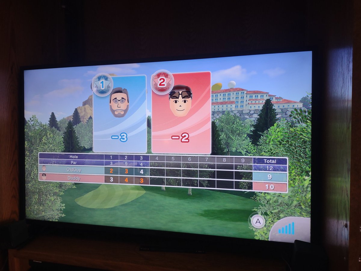 WSCIowaDad's tweet photo. Forgot to do this earlier.  3-hole matches with OldGuy, these will be some of the last before the WiiU Online Shutdown.  #WiiSportsClub #WiiU https://t.co/kWiWH5cQs0