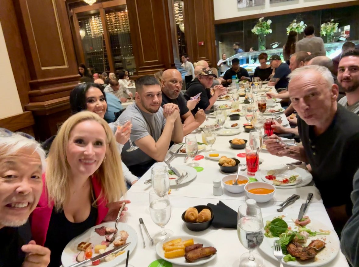 Here we are, out at a @wrestlecon Philadelphia dinner during #WrestleMania40. Thanks to all the #woogame partners for making this possible. A huge success!