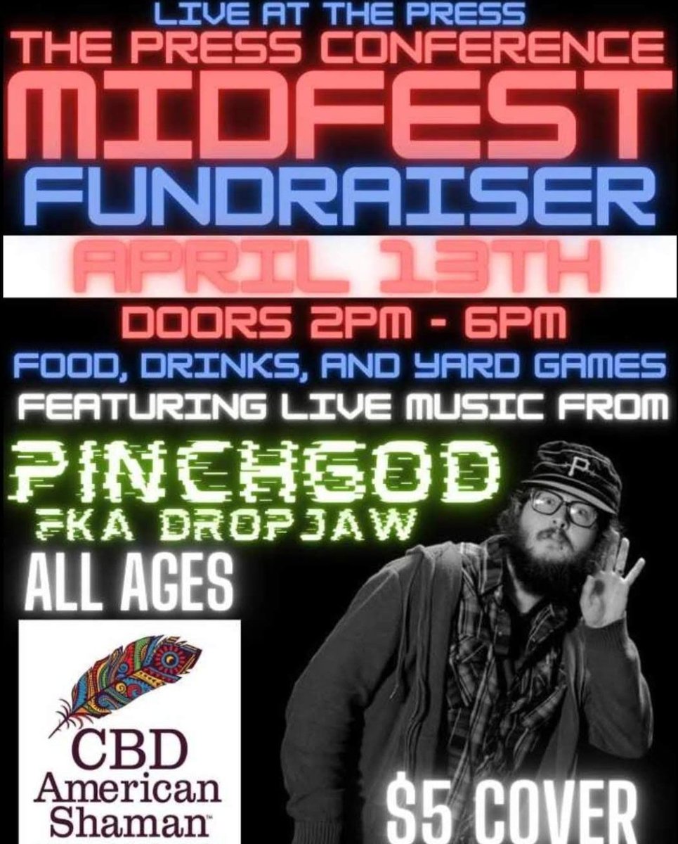 This year's Midfest will be here before you know it! Join The Press &amp; <a href="/midfestmhk/">MidFest MHK</a> for The Press Conference: a #fundraiser for our annual, local music #festival. All ages, 2pm-6pm, live #music, food, drinks, and yard games. $5 cover to support the Midfest festival.