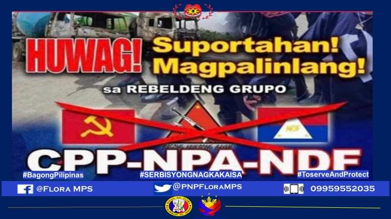 ANTI-TERRORISM INFOGRAPHIC 
NO TO CPP-NPA-NDF 
#SerbisyongNagkakaisa
#ToServeandToProtect
#BagongPilipinas