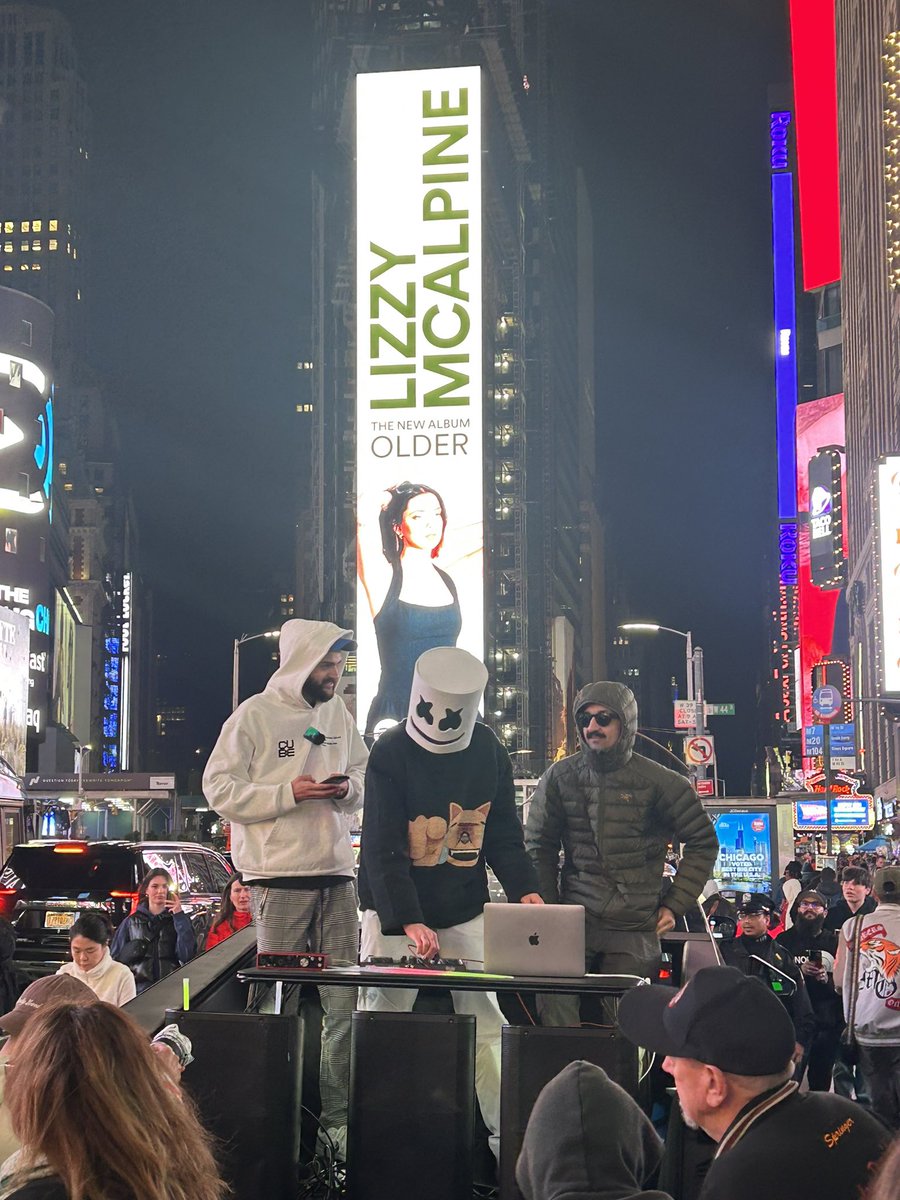 Marshmello playing in Times Square.. In the back of a Cybertruck. I love this city