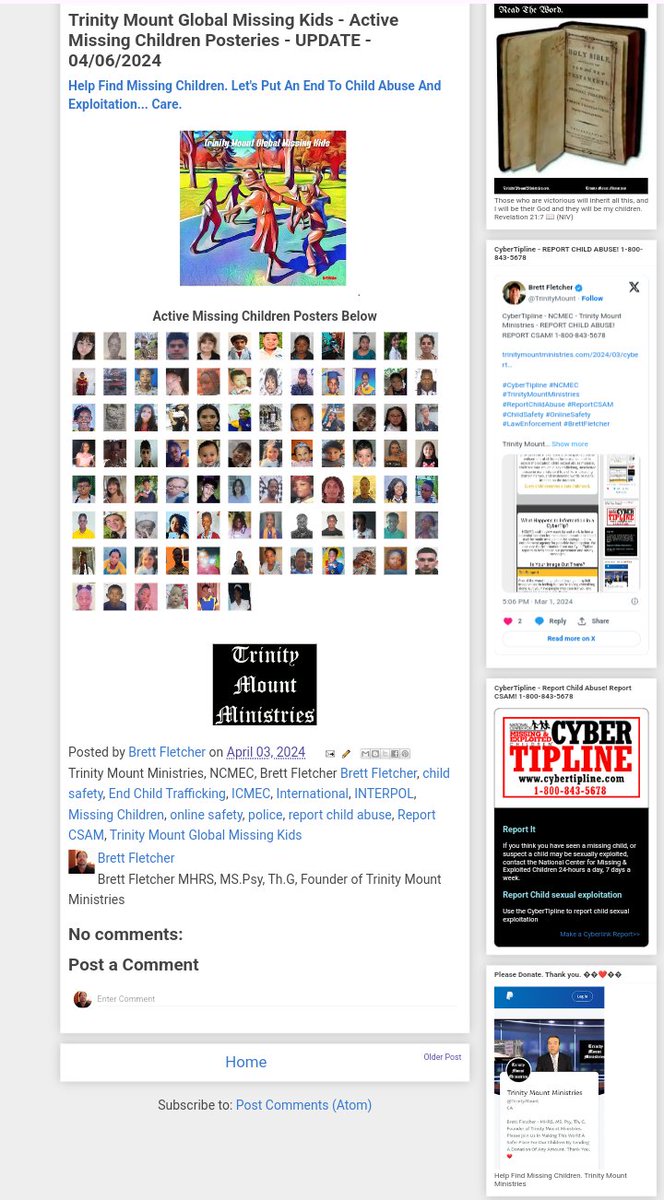 Trinity Mount Global Missing Kids - Active Missing Children Posteries - UPDATE - 04/06/2024

trinitymountministries.com/2024/04/trinit…

#TrinityMountGlobalMissingKids
#TrinityMountMinistries #MissingChildren #ChildSafety #OnlineSafety #ICMEC #INTERPOL #EndChildTrafficking #ReportChildAbuse…