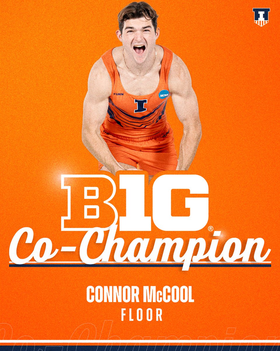 BACK-TO-BACK 🏆 Connor McCool claims a share of the @bigten floor exercise title for the second straight year! #Illini | #HTTO