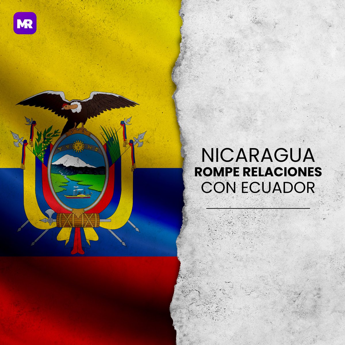 🚨 ¡Última hora! 🚨

➡️ Gobierno de #Nicaragua denuncia y condena acción del Gobierno de #Ecuador contra la Embajada de #México en Quito. En consecuencia, Nicaragua rompe relaciones diplomáticas y exige el respeto al derecho internacional. 🇳🇮