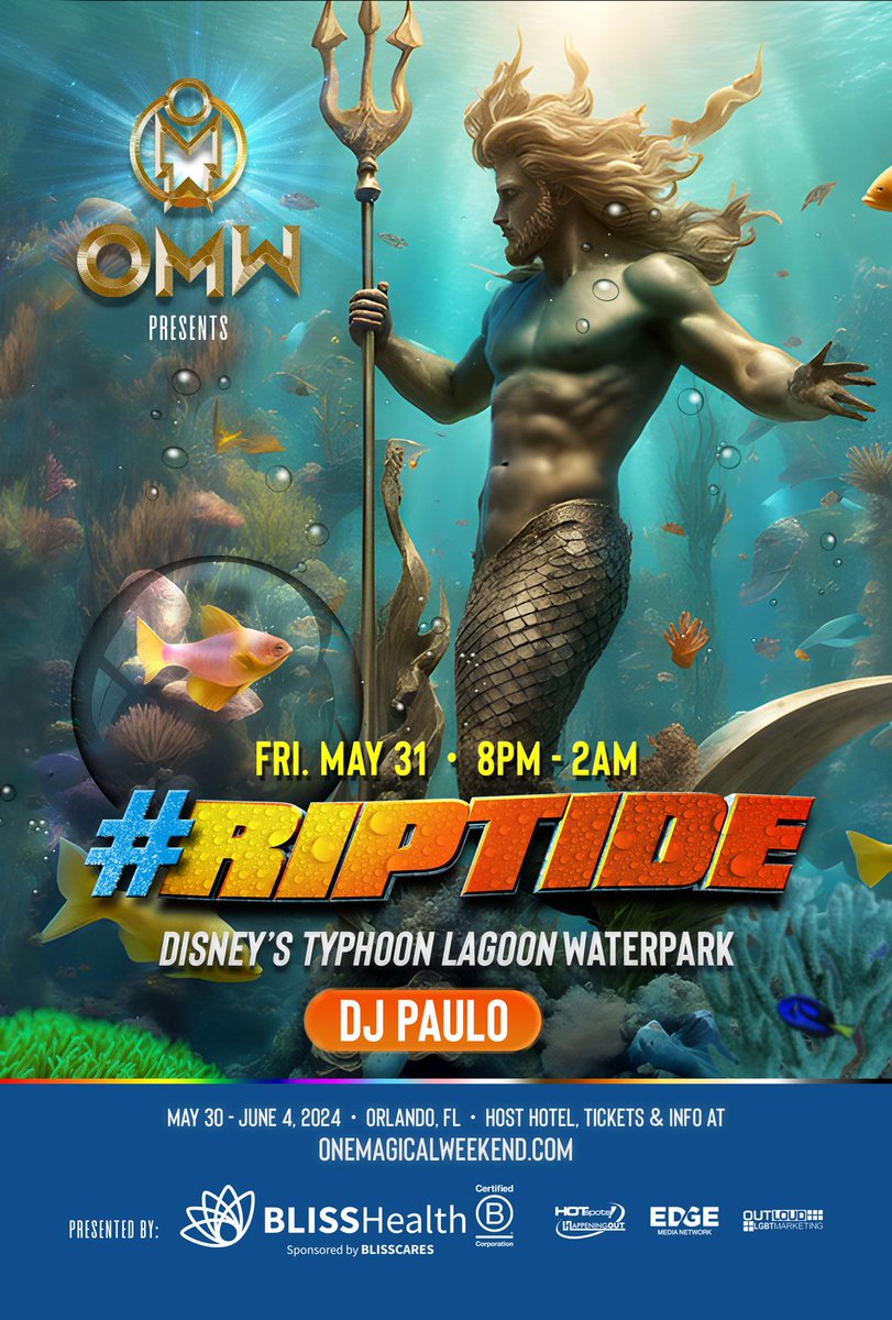 8 weeks, back to embrace MAGIC at OMW-Biggest event Friday, thousands from across globe at Water Park 'RIPTIDE'. Bringing energetic, uplifting set with musical references for magical experience. See you at Disney ! TICKETS: onemagicalweekend.com'
