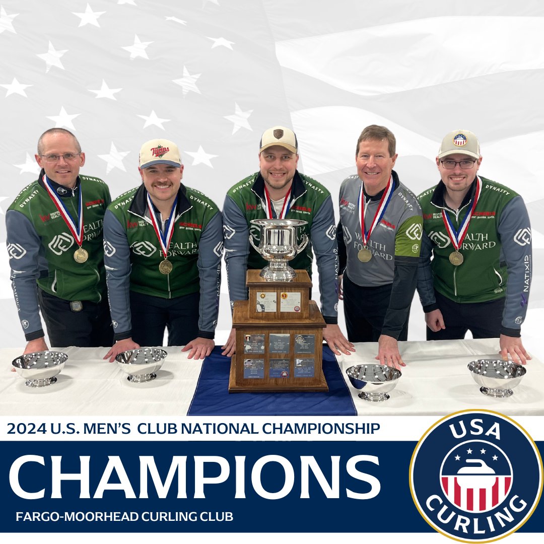 Team Berg from Fargo-Moorhead Curling Club wins the gold medal at the 2024 Men’s Club National Championship and automatically qualifies for the Everest North American Club Curling Championships!