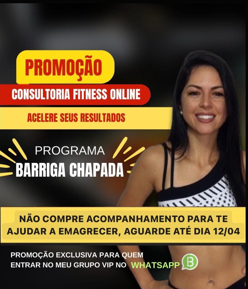 Olá☺ Quer emagrecer 5, 10, 15, 20, ou 30 kg ou mais nos próximos meses e ganhar muita massa muscular para não ficar flácida? 💪 Dia 12/04 haverá uma SUPER PROMOÇÃO + BÔNUS do melhor programa de acompanhamento on-line. Acesse👇 chat.whatsapp.com/LIIlRbDaaPSESX…