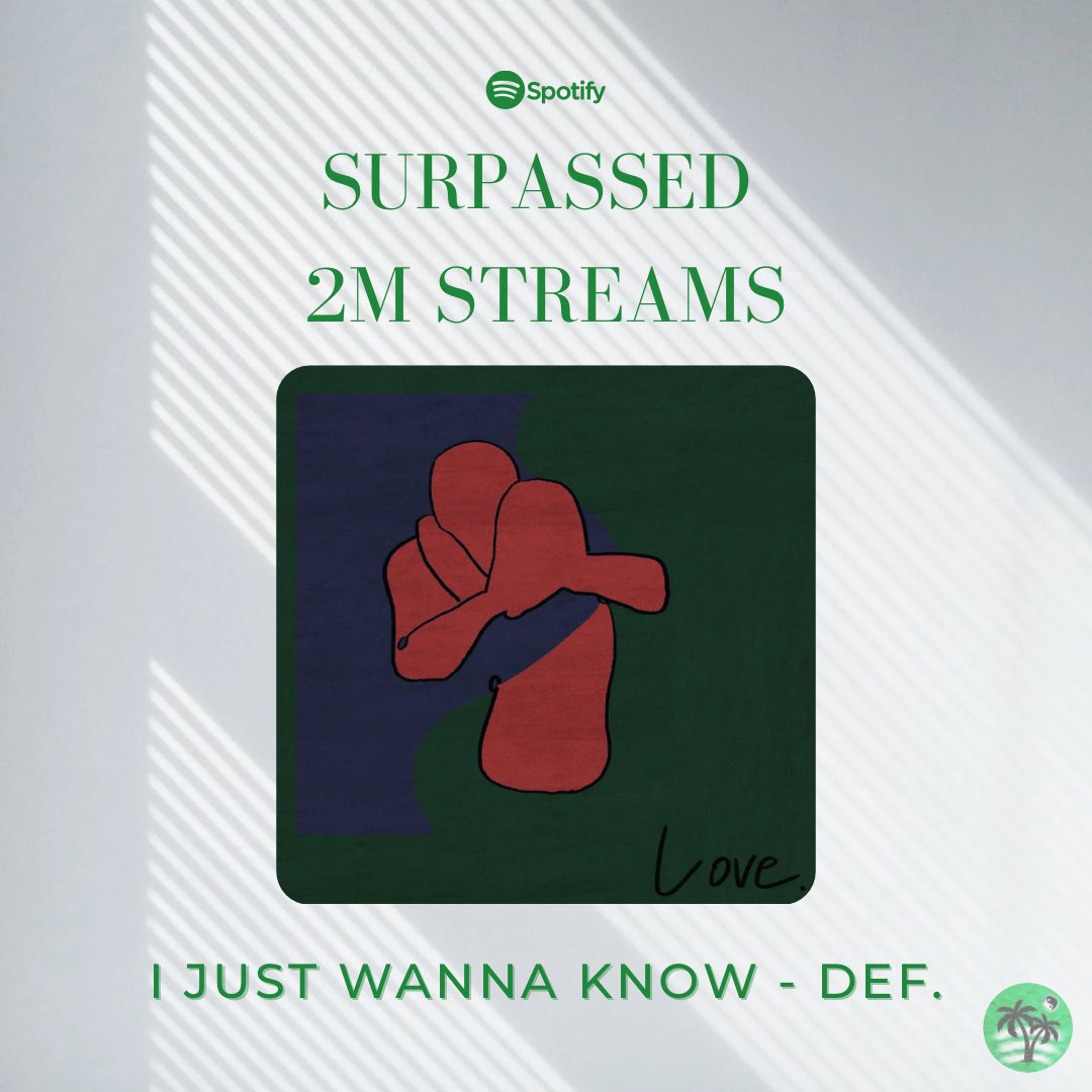 SpotifyJaebeom's tweet photo. [ #SpotifyJaebeom Update ]
2024.04.07

I JUST WANNA KNOW - Def.

surpassed 2M streams on spotify 💙

🔜 3M

🔗 https://t.co/UPhm0IEI9l

￣￣
@jaybnow_hr #DEF #JAYB 
#DEF_LOVE https://t.co/oS8JGXhPX9