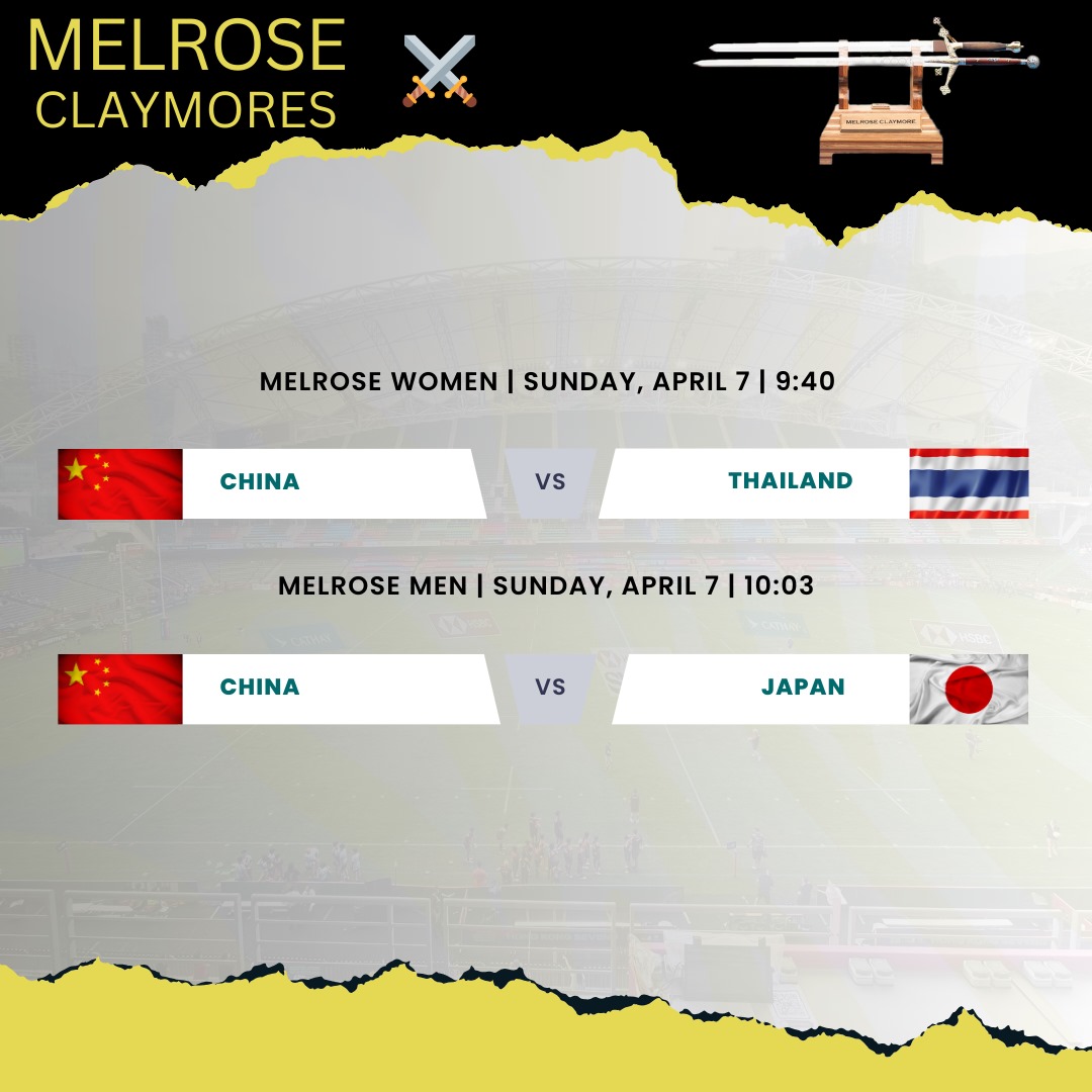 Day 3 Melrose Claymores  Up Next 

🇭🇰🇨🇳🇯🇵🇹🇭
#AsiaRugby #Melrose #HK7s #HSBCSVNS
Venue time (+8 GMT)