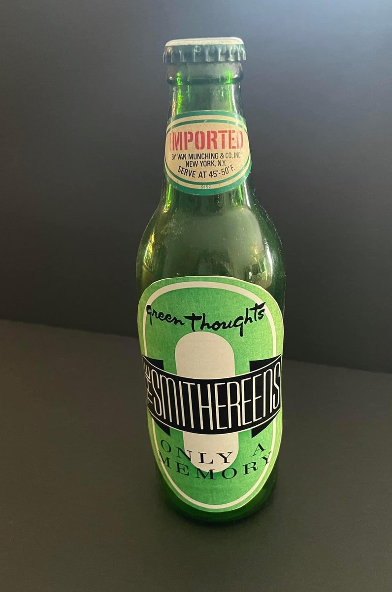 VINTAGE Green Thoughts beer label stickers! On 4/6/88 @SmithereensHQ released the single “Only a Memory” from the album Green Thoughts. Capitol Records created a commemorative beer bottle sticker to mark its release. Available in the store: officialsmithereens.com/product-page/1…?