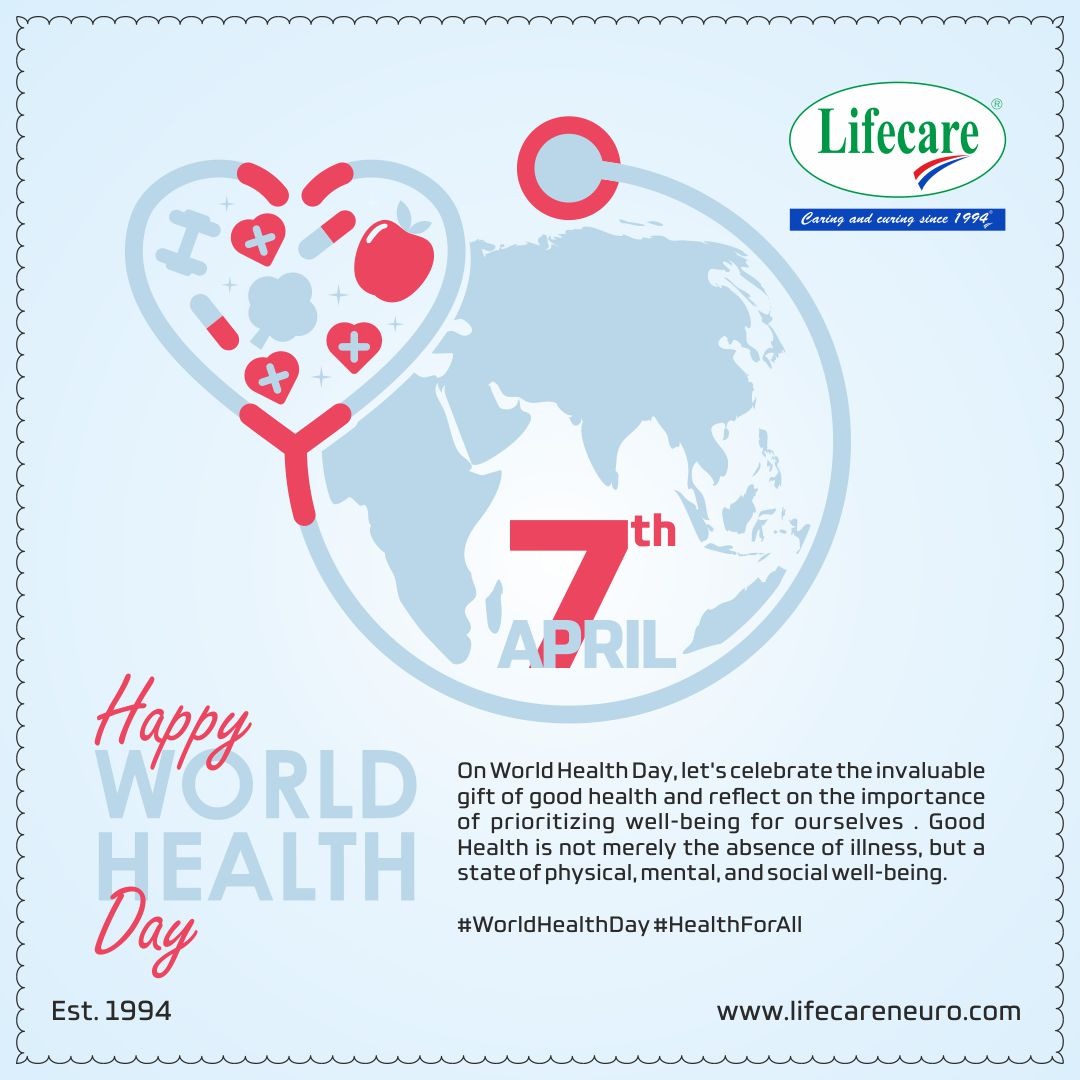 Be rich and be happy by attaining health. Happy World Health Day!

#worldhealthday #happyworldhealthday2024
#lifecareneuroproductsltd #careforlife #qualityourpriority #Lifecare #PharmaPackaging #ThirdPartyManufacturing #makeinindia