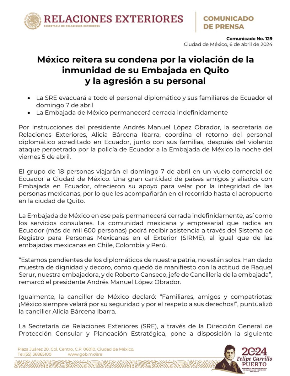 Relaciones Exteriores tweet media