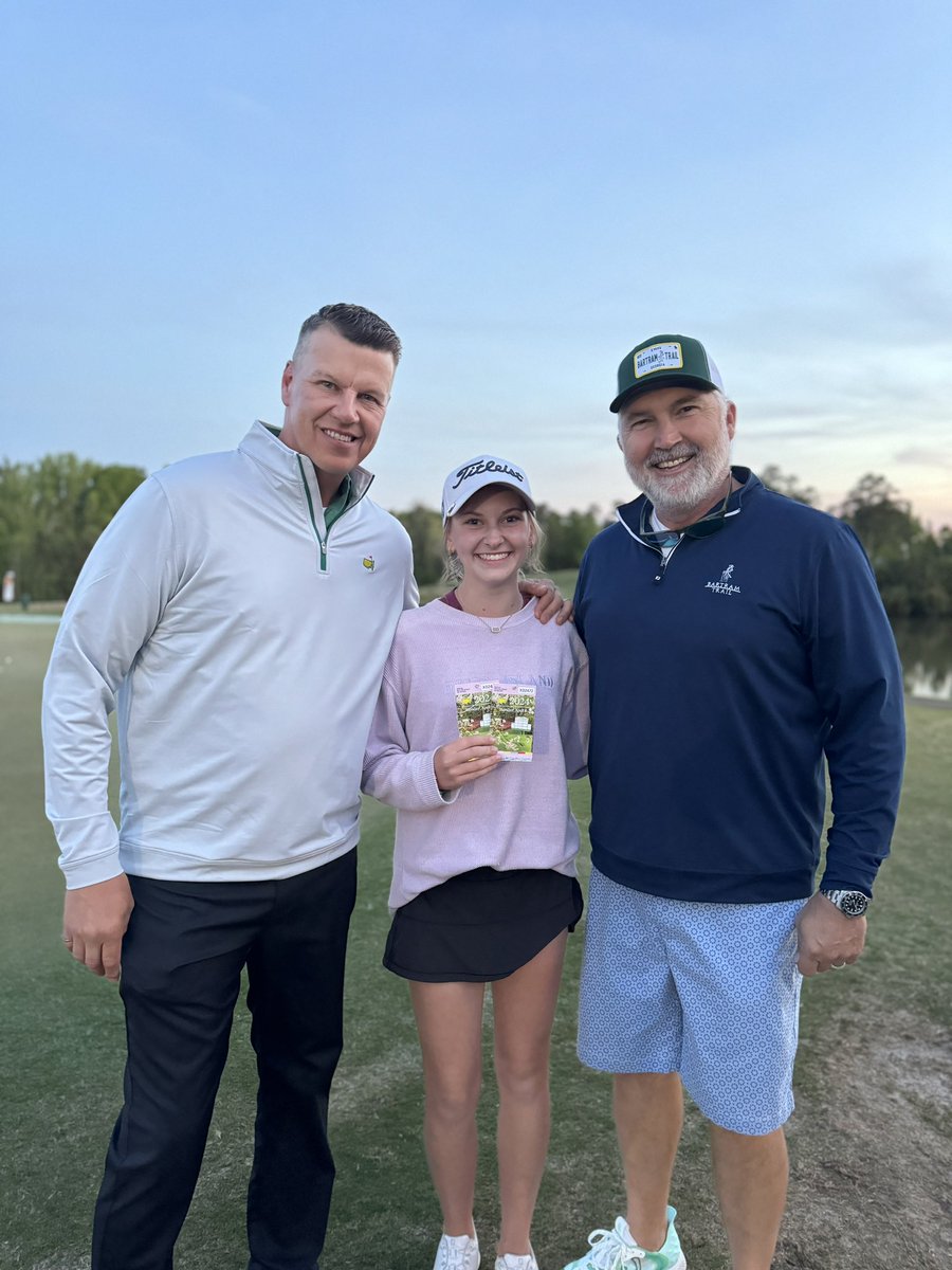 Congrats to our winner of two(2) Masters Badges for Mondays practice round! Tomorrow we will award green jackets to the Low Juniors! #jgnc #nb3jgnc #seeyouatcoushatta
