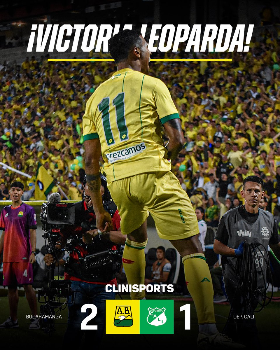 ⏱️90+8'

Como si fuera un sueño🥹
✅ Victoria en casa
✅ Tribunas llenas
✅ Punteros en la tabla

🙌🏻 Victoria de Atlético Bucaramanga en el 🏟️ Alfonso Lopez🔥 

🟡🟢AB [2•1] CAL🟢⚪️

#SoñemosJuntos