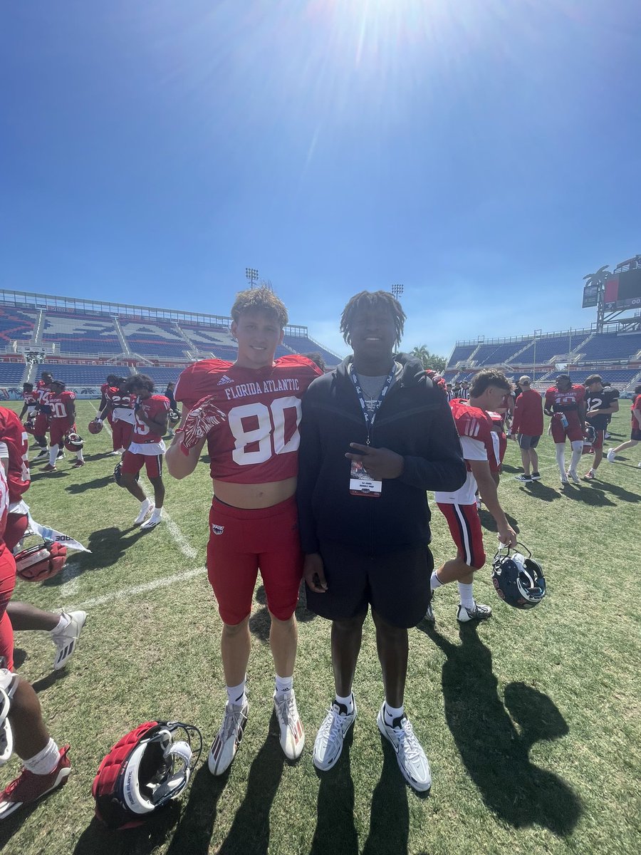 Had a Great time at FAU! Had a great time watching Coach Warinner and his guys work. Go Owls!💙❤️