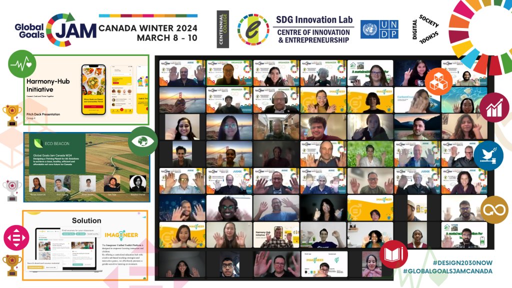 🎉 Kudos to @CentennialEDU students for shining at @COECentennial #GlobalGoalsJamCanada 2024! 🌍 In March, they tackled UN SDGs, shining in Thriving Planet & Equitable Communities. A true showcase of leadership & innovation! Discover more: ow.ly/BbVU50R9UJw #Design2030Now