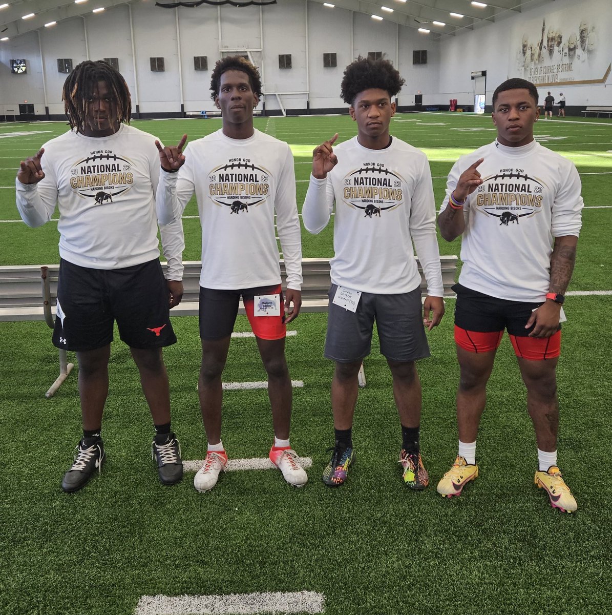Thanks to @Harding_FB for letting our guys come out and compete!! @SemajGatson2 @TreTucker17 @Sims_Raijon @wcordiay