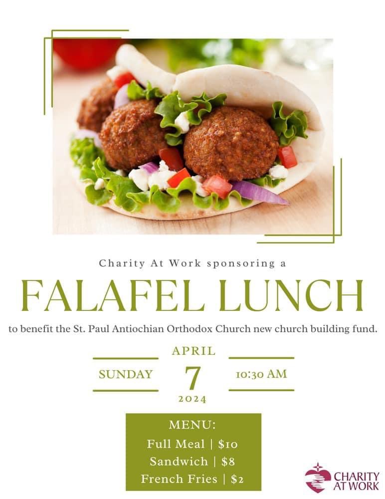 LAST CALL: If you’re interested in buying a Falafel Sandwich and French Fries, don’t forget to put in your order today. Everyone is invited to join us for tomorrow.

Order Form: docs.google.com/forms/d/e/1FAI…

#CharityAtWork #SaintPaulEmmaus #FalafelLunch