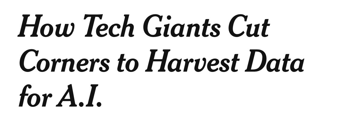 The NYT reports that: - OpenAI built a tool to transcribe YouTube videos to train its LLMs (likely infringing copyright) - Greg Brockman personally helped scrape the videos - OpenAI knew it was a legal gray area - Google may have used YouTube videos the same way - Meta avoided…