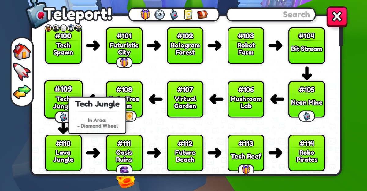 GxldyBubble's tweet photo. @BuildIntoGames Not in the current update but for the teleport, when you open the GUI I feel as it should go to your current place instead of back to spawn. (Go to the blue zone you are at) https://t.co/hp5z3DSsjV