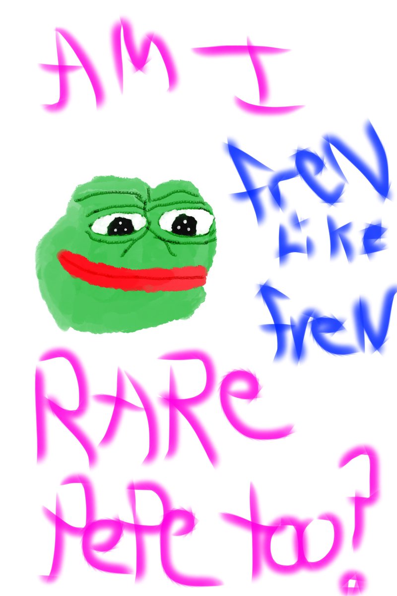 My first ever #Pepe I’m not an artist but I will become a #rarepepe creator through will alone. Going to inscribe this so it lives forever as my first Pepe work on the blockchain. maybe someday it’ll sell for a BTC. After 7000 days of everydays 🤣 hate it, love it, idc, Pepe.