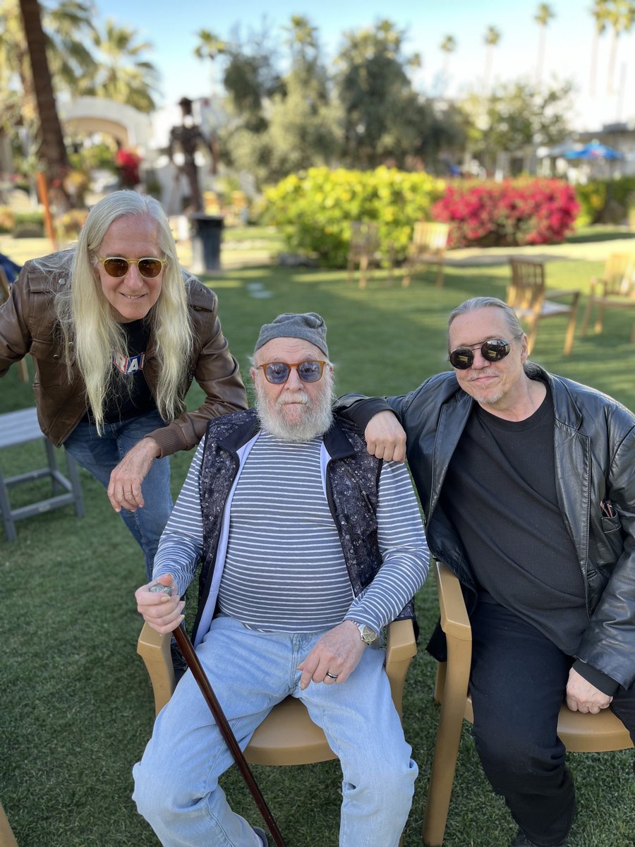 apres lunch with my horror movie pals Mick Garris and David J Schow in Palm Springs Ca